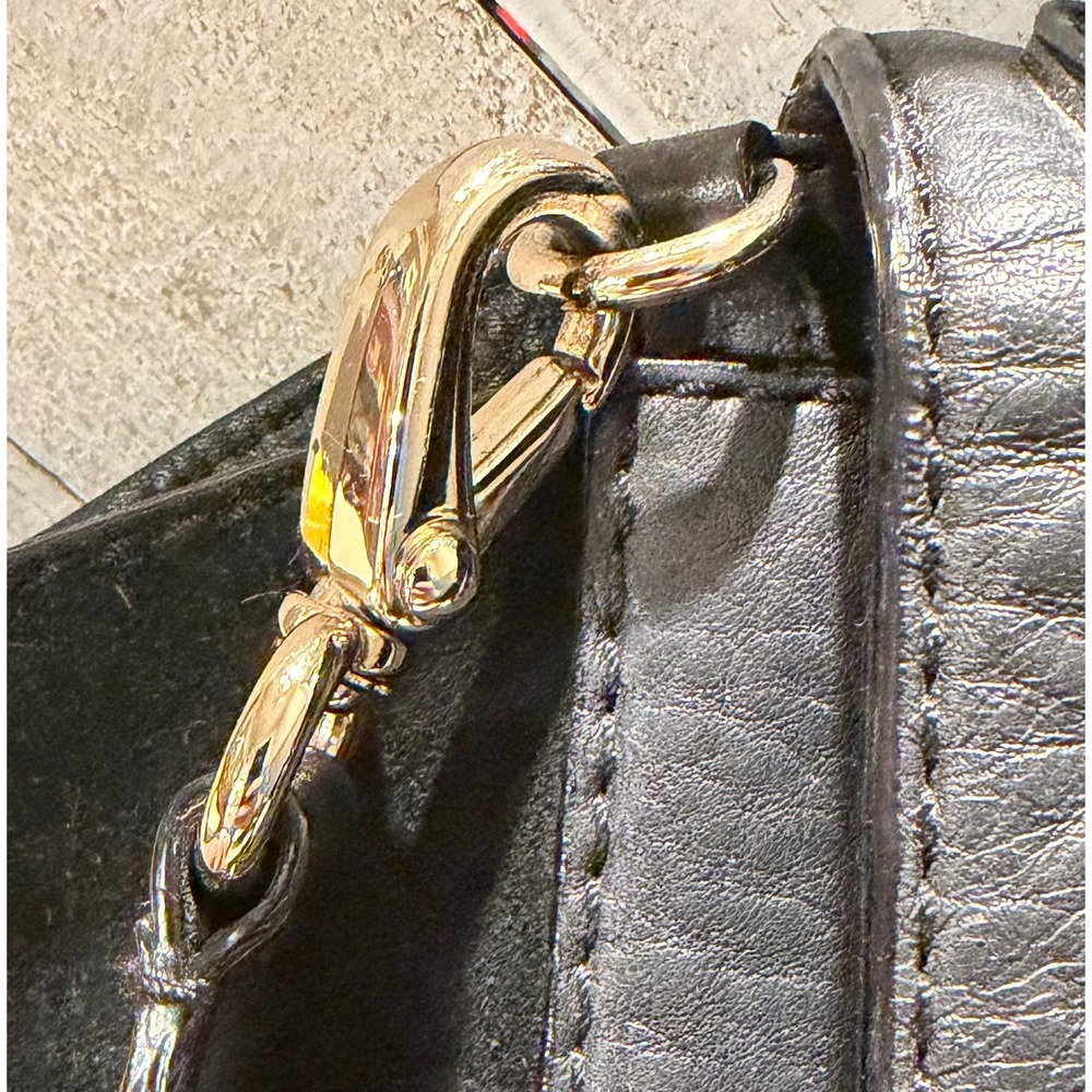 Kate Spade Black Pebbled Leather Suede Trim Crossbody Bag Top Handle Satchel - Picture 4 of 14